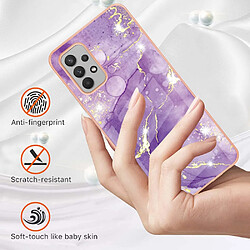 Coque en TPU antichoc, IMD, électroplaqué, motif marbré violet 002 pour votre Samsung Galaxy A32 4G (EU Version)