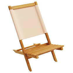 Avis vidaXL Chaises de jardin pliantes lot de 6 beige tissu et bois massif