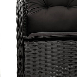 Maison Chic Ensemble à manger d'extérieur 7 pcs avec coussins,Salon de jardin,Mobilier de jardin Noir Résine tressée -GKD805130 pas cher