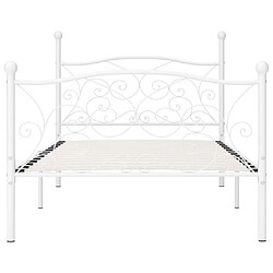 Avis Maison Chic Lit adulte - Lit simple Cadre de lit,Structure du lit Contemporain et sommier à lattes Blanc Métal 90 x 200 cm -MN28530