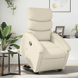 Maison Chic Fauteuil Relax pour salon, Fauteuil inclinable Crème Similicuir -GKD40193