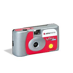 AGFA PHOTO 601020 - Appareil Photo Jetable LeBox Flash, 27 photos, Objectif Optique 31 mm - Gris et Rouge - Multicolore