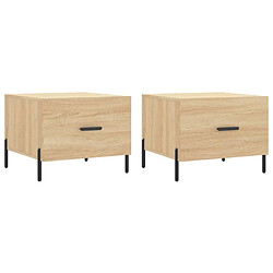 Maison Chic Lot de 2 Tables basses,Table Console pour salon chêne sonoma 50x50x40 cm bois d'ingénierie -MN67931