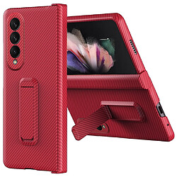 Coque en TPU antichoc, texture en fibre de carbone, anti-rayures rouge pour votre Samsung Galaxy Z Fold3 5G