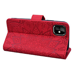 Acheter Wewoo Coque Étui en cuir estampé à double rabat avec motif pour mollet et fentes cartes de visite et portefeuille iPhone 11 Pro 5.8 pouces Rouge