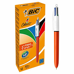 Crayon Bic 4 Colours Original Fine Rechargeable 12 Unités 0,3 mm