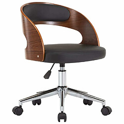 Maison Chic Chaise Gaming | Chaise pivotante de bureau Ergonomique Fauteuil Noir Bois courbé et similicuir -GKD11032 