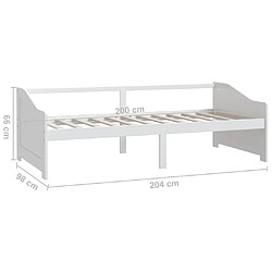 vidaXL Lit de repos 3 places sans matelas Blanc 90x200 cm pas cher