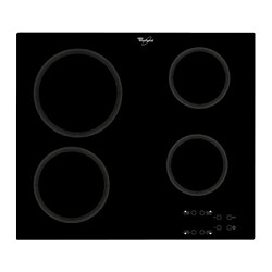 Whirlpool AKT801/NE Plaque Vitrocéramique 60 cm 4 Foyers 6200W Verre Noir