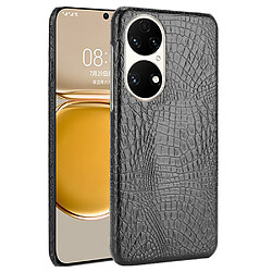 Coque en TPU + PU texture croco noir pour votre Huawei P50 Pro