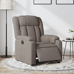 vidaXL Fauteuil inclinable électrique Taupe Tissu