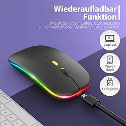 Acheter Mise à jour de la souris PC sans fil LED rechargeable silencieuse sans fil souris pour ordinateur portable souris sans fil 2.4G USB souris avec récepteur USB compatibilité avec ordinateur/PC/tablette