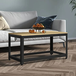 Maison Chic Table basse,Table Console Table d'appoint, Table pour salon Marron clair et noir 90x45x45 cm MDF et fer -MN75135