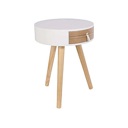 The Home Deco Factory Chevet en bois scandinave Nora blanc.