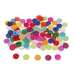 Bouton rond en résine 2 trous couleur bonbon 100pcs pour coudre scrapbook 9mm