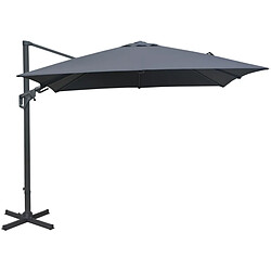 Proloisirs Parasol déporté orientable 360° inclinable gauche droite 3 x 3 m Orient Gris. Parasol déporté orientable 360° inclinable gauche droite 3 x 3 m Orient Gris