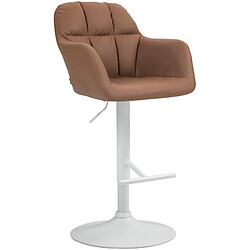 Non Tabouret de bar Natoma simili cuir blanc