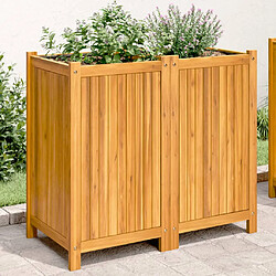 vidaXL Jardinière avec doublure 84x42x75 cm bois massif d'acacia