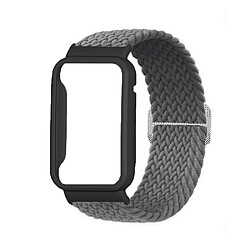 Bracelet en nylon élastique tressé pour votre Xiaomi Mi Band 7 Pro - gris/noir