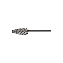 Pferd Mini-fraise sur tige de 3 mm, en carbure, forme ogive à bout rond RBF, denture INOX, Forme : RBF 1225, Ø de la tête 12 mm