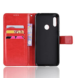 Acheter Wewoo Housse Coque Étui en cuir à rabat horizontal rétro Crazy Horse Texture pour Huawei Y6 2019avec support et fentes cartes et cadre photo rouge