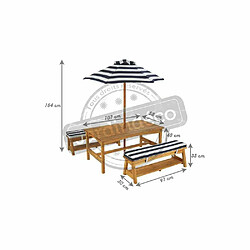 Avis KidKraft Ensemble table et bancs d'extérieur avec parasol enfant coloris 1.