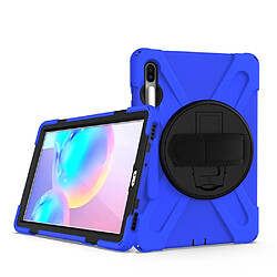 Acheter Coque en TPU combo en forme de x avec béquille et dragonne bleu pour Samsung Galaxy Tab S6 SM-T860 (Wi-Fi)/T865 (LTE)