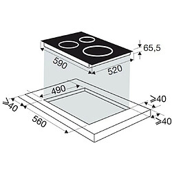 Table de cuisson à induction 60cm 3 feux 5900w - bpi6360b - BRANDT pas cher