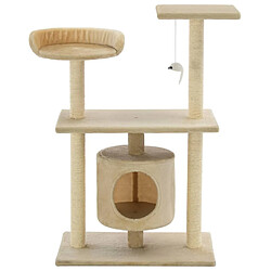 Avis Arbre à chat avec griffoirs,niche pour chat en sisal 95 cm Beige -MN41689