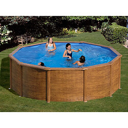 Piscine acier aspect bois Sicilia ronde 4,80 x 1,22 m - Gré