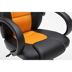 Acheter Decoshop26 Fauteuil chaise de bureau confortable hauteur réglable en synthétique orange BUR10158