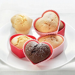 Totalcadeau Moule coeur en silicone 6 muffins 6 mini cake