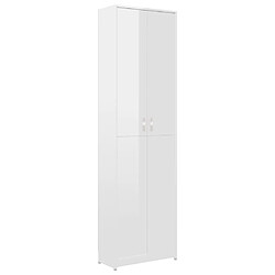 vidaXL Garde-robe de couloir Blanc brillant Bois d'ingénierie