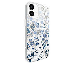 Avis Kate Spade Coque pour iPhone 16 Plus MagSafe Motif Parterre de Fleurs Antimicrobienne Blanc / Bleu