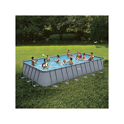 Habitat Et Jardin Piscine tubulaire grise - LUDO 5 - 7.32 x 3.66 x 1.32 m - sans filtration