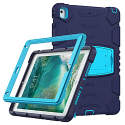 Coque en TPU + Silicone Résistant aux chutes avec béquille bleu marine/bleu pour votre Apple iPad 9.7 pouces (2018)/(2017)/Pro 9.7 pouces (2016)/Air 2