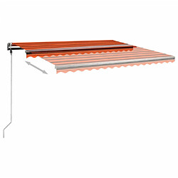 Maison Chic Auvent manuel rétractable,Store manuel de porte sur pied 400x300 cm Orange et marron -GKD98692 pas cher