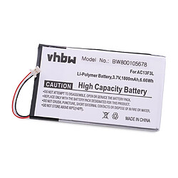 Batterie vhbw 1800mAh (3.7V) pour tablette Acer Iconia Tab B1-710, B1-A71, B1-A71-83174G00nk remplace BAT-715(1ICP5/58/94), KT.0010G.002D.