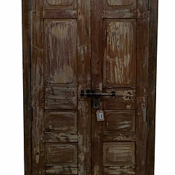 Armoire Alexandra House Living Marron polystyrène Bois de manguier 40 x 225 x 101 cm pas cher