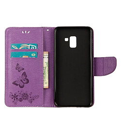 Acheter Wewoo Housse Étui Violet pour Samsung Galaxy A8 + 2018 Vintage en relief Floral papillon motif horizontal Flip en cuir avec fente carte et titulaire portefeuille lanière