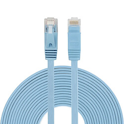 Wewoo Câble réseau LAN plat Ethernet bleu ultra-plat 10m CAT6, cordon RJ45