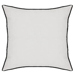 Pegane Lot de 4 coussin décoratif déhoussable en lin et coton coloris blanc - Longueur 45 x Profondeur 12 x Hauteur 45 cm