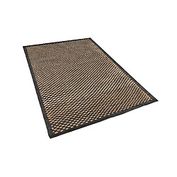 Beliani Tapis en cuir beige et noir 140 x 200 cm GERCE II