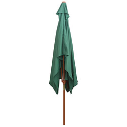 Avis vidaXL Parasol avec poteau en bois 200 x 300 cm Vert