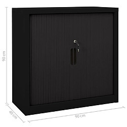 vidaXL Armoire à portes coulissantes Noir 90x40x90 cm Acier pas cher