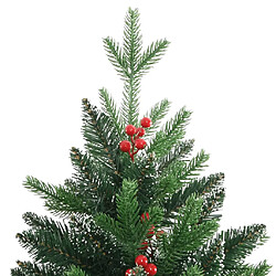 Avis vidaXL Sapin de Noël artificiel à charnières avec baies rouges 120 cm