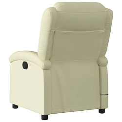 Avis vidaXL Fauteuil de massage inclinable crème cuir véritable