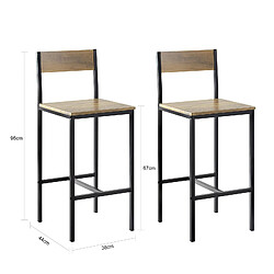 Avis SoBuy FST53-XLx2 Lot de 2 Chaises Tabourets de Bar Cuisine Chaises de Bar, avec Repose-Pieds