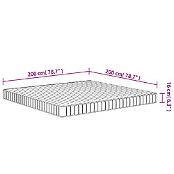 vidaXL Matelas en mousse moyennement doux 200x200 cm pas cher