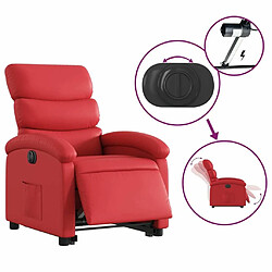 Maison Chic Fauteuil Relax pour salon, Fauteuil inclinable électrique rouge similicuir -GKD62063 pas cher